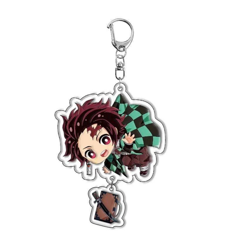 Anime Demon Slayer Keychain Kimetsu No Yaiba Blade of Ghost Acrylic Figures Keyring Bag Pendant Jewelry Accessories Gift