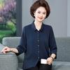 Chic Summer Lapel Top: 2026 New Arrivals for Middle-aged & Elderly Women - Three-quarter Sleeve Shirt.