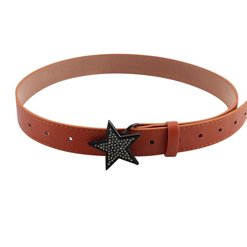 

Женский ремень из искусственной кожи со звездами и однотонным поясом 103 см