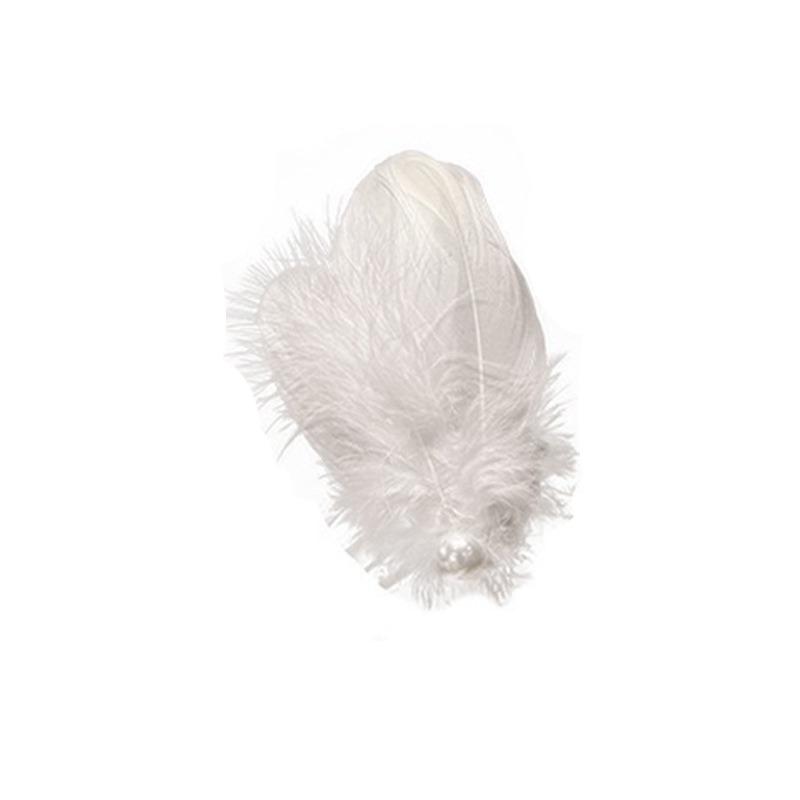 Girls' Summer Fairy-like White Feather Pearl Hair Clips: Handmade, Elegant, Perfect with Dresses, Atmospheric Hair Accessories