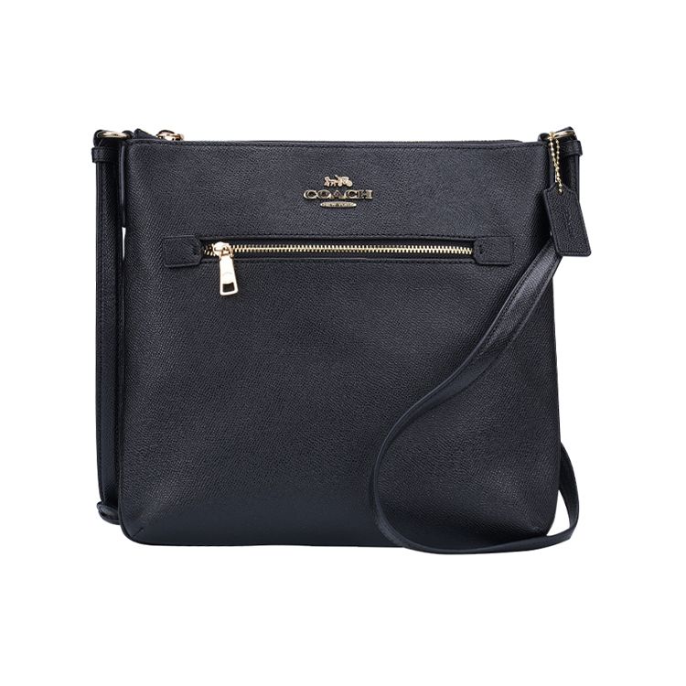 Coach Rowan 26 Classic Monogram Leather Document Crossbody Shoulder Bag Medium Women bags Black Gray C1556-IMBLK Basic Set (Bag+Dust Bag)