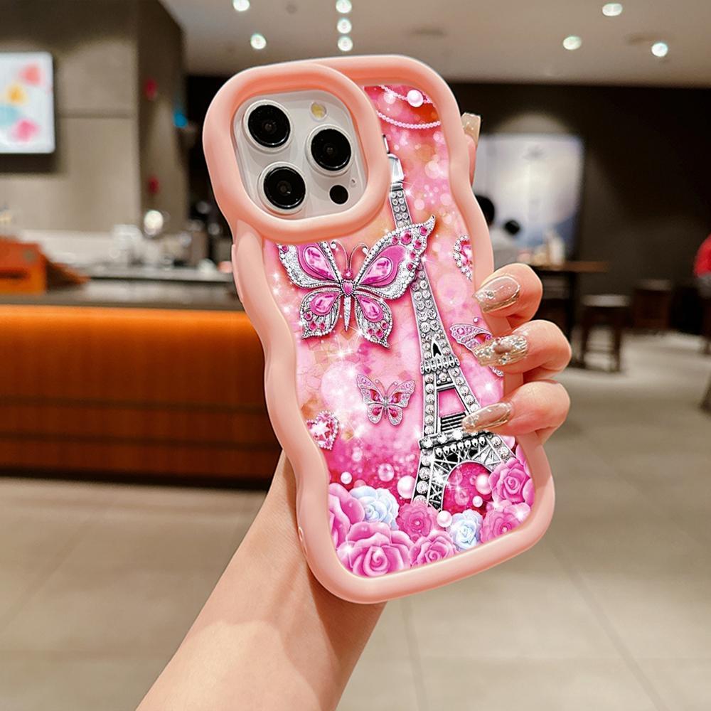 Macaron Soft TPU Phone Case for Samsung A11 A12 A13 A14 A15 A23 A24 A25 A52 A53 A54 A55 A30 A50 S20 S23 FE S24 Ultra Cover Ae62 Butterfly Eiffel Tower