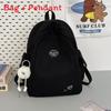 Simple Pure Color Student Backpack With Padded Shoulder Straps For Girls