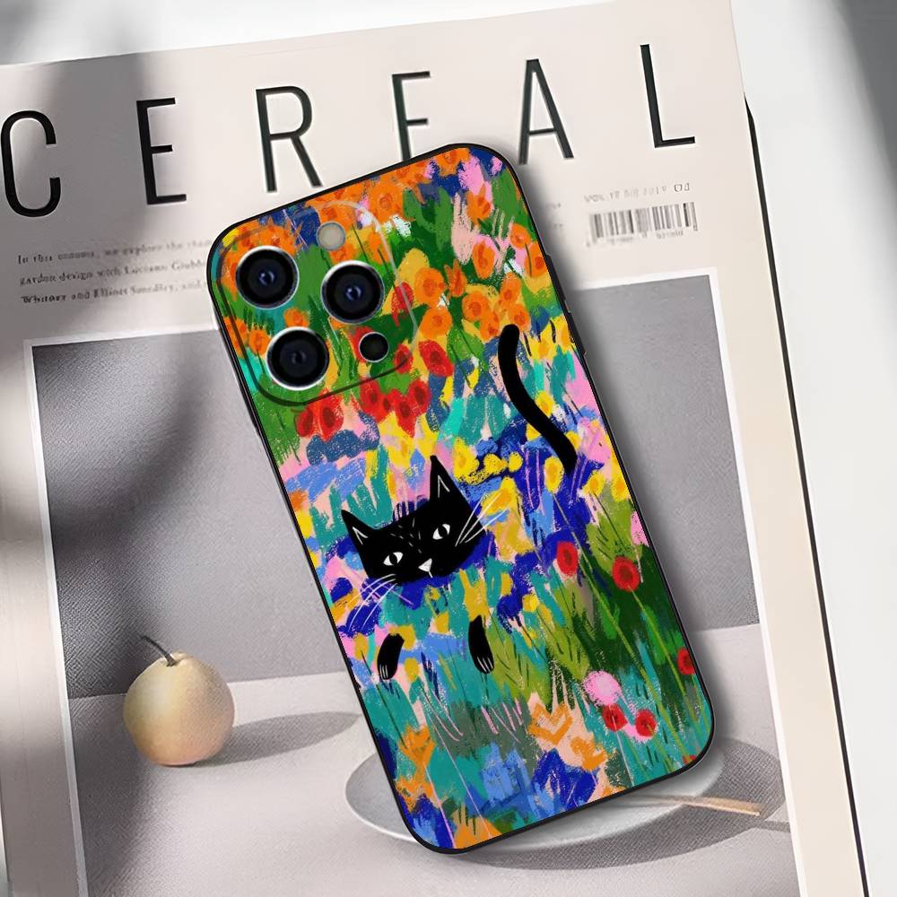Master of Color Henri Matisse Painting Phone Case For IPhone 17,16,15,14,13,12,11,Plus,Pro,Max,Plus,XS,soft case Black silicone