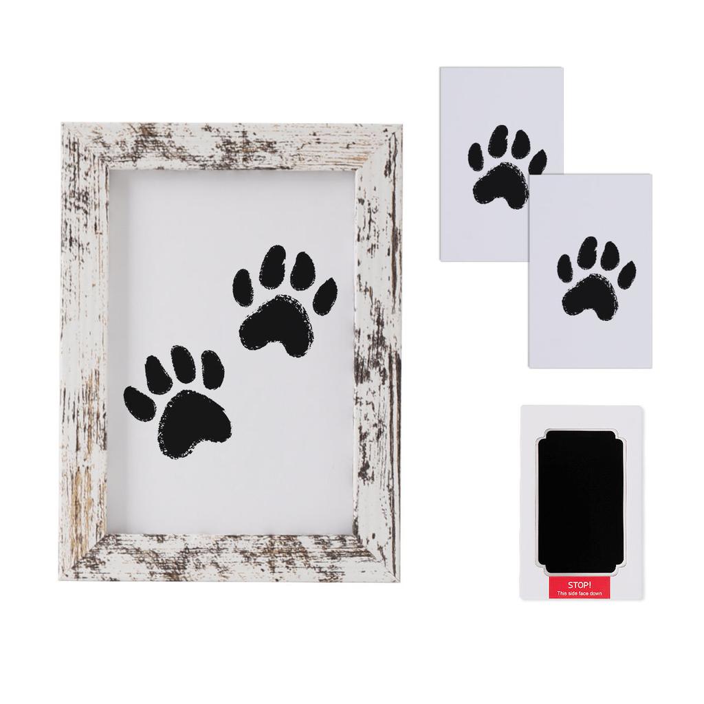 Hot Sale S15 Pet Paw Print Frame Kit for Dogs Cats No-Mess Inkless Print Pad DIY Footprint Keepsake 5 Inch Pet Memorial Gift