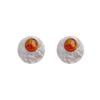 Vintage Brown Moonstone Stud Earrings for Women Fashion Geometric Circular Resin Drop Earrings Daily Party Jewelry Wholesale