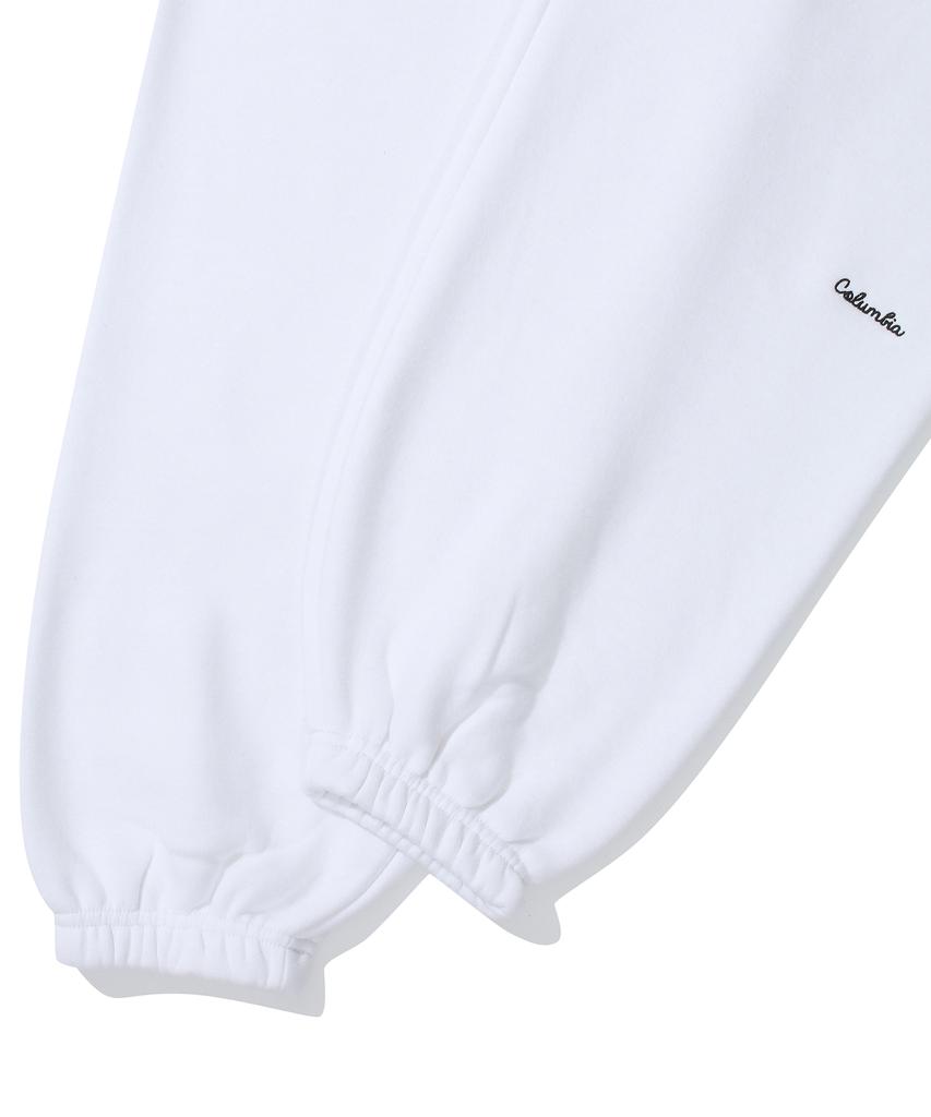 COLUMBIA UNIVERSITY Cu Classic Logo Loose-Fit Fleece Sweatpants White