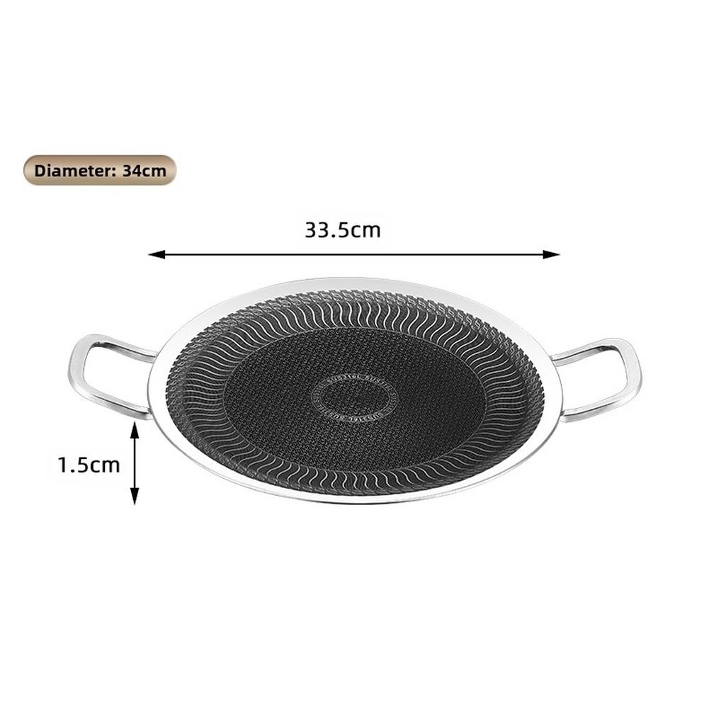 Grill Cooking Pan For Gas Stoves Induction Cooktops,for Outdoor Cooking 46*33.5*1.5/49*37.5*2cm Stainless Steel Smokeless Pans