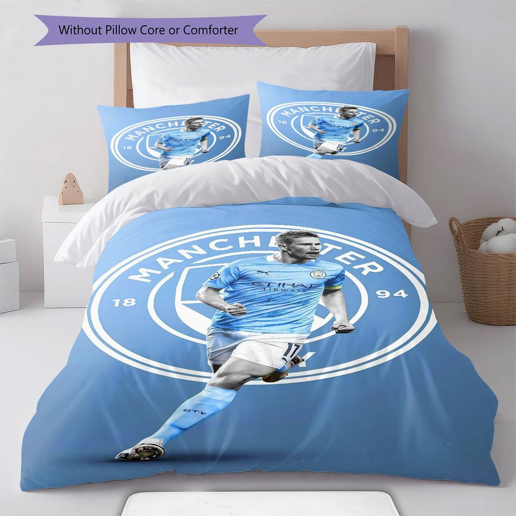 KDB Midfield Legend Bedding Quilt Set Quilt Cover Pillowcase Home Decoration Birthday Gift (1 * duvet cover + 2 * pillowcase, without core)