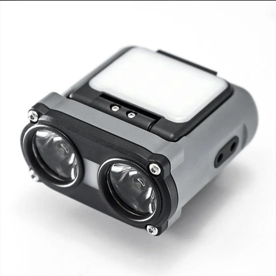 

Portable Headlamp Type-c Rechargeable Headlight Rotating Hunting Lights Led Flashlight Fishing Front Bicycle Light серый