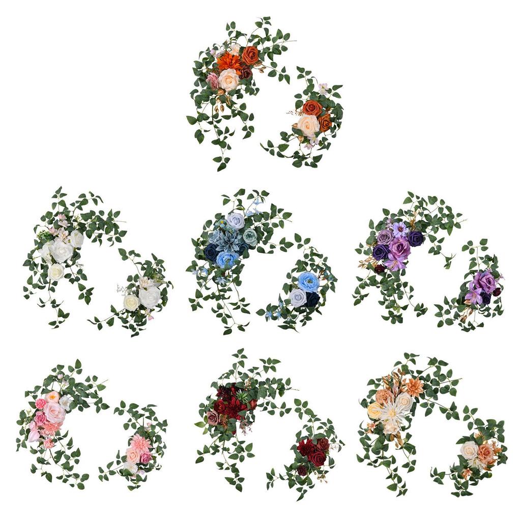 2Pcs Wedding Arch Flowers Beautiful Realistic Rustic Ornament Artificial Rose Flower for Window Home Ceremony Backdrop Party