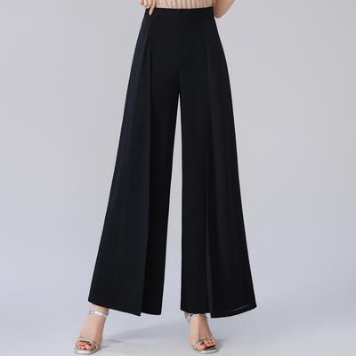 Eleganti Pantaloni Estivi in Chiffon a Gamba Larga Moda Donna Pantaloni a Vita Alta Abbigliamento Vintage
