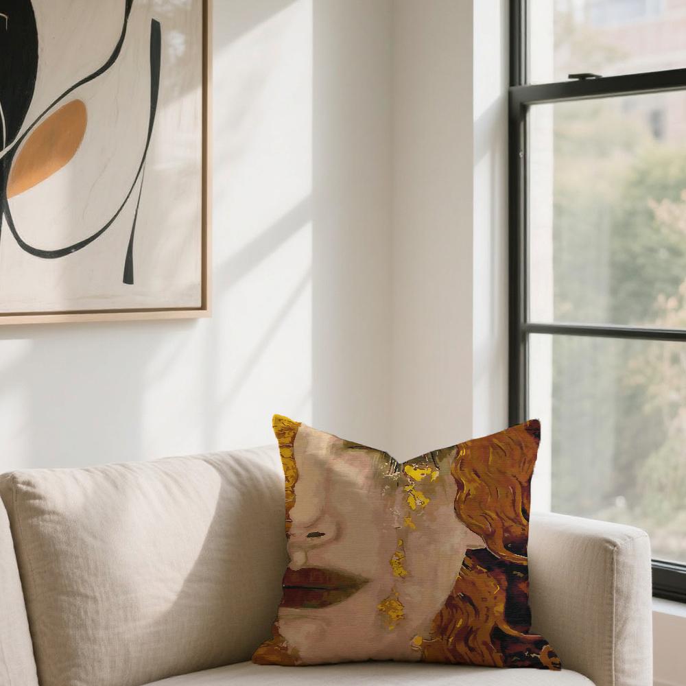 Cushion Cover For K-Klimt Sofa Car Office Cafe Soft And Comfortable Double-Sided G-Gustav Art Printing Pillow Cover