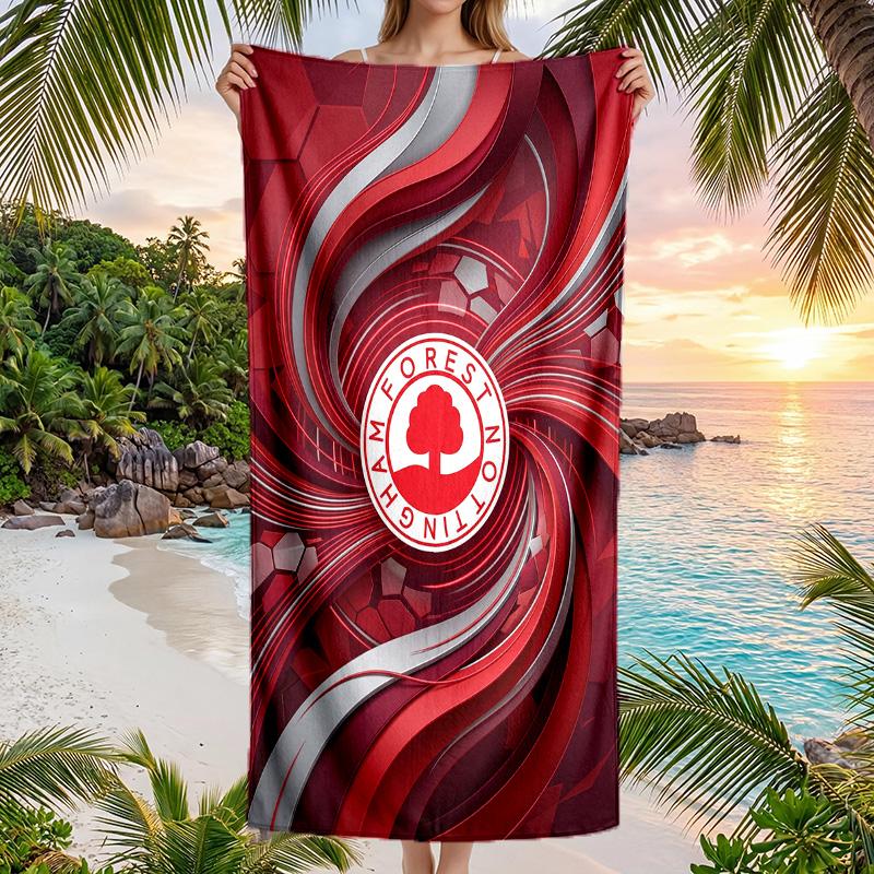 Asciugamano da Spiaggia Calcio Nottingham Forest Morbido Microfibra Asciugamano Estivo Asciugatura Rapida Assorbente per Spiaggia Piscina Viaggio