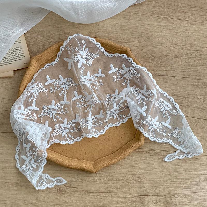 Triangle Scarf Waist Pastoral Strap Skirt Curtain Sweet Mesh Waist Scarf Fart Curtain Lace Silk Scarf Headscarf Headband Tied Hair