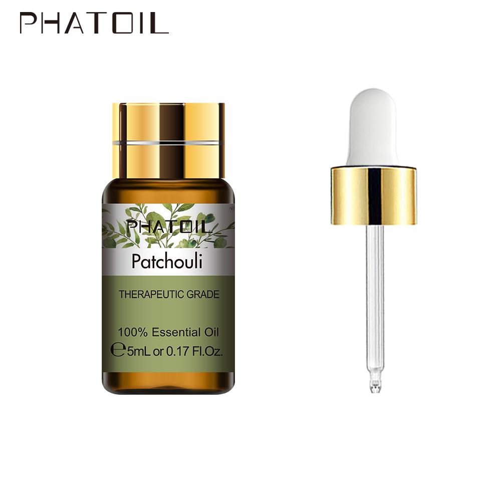 PHATOIL 5 ml reines ätherisches Patchouli-Pflanzenöl für Spa-Massagen, Baden, Hautpflege, lindert müde Luftbefeuchter, Luftreiniger, Rosmarin-Duftöl