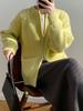 Hanmall Zipper Collarless Knit Sweater with Pockets and Double Front Loose Winter Long Keeps You Warm for Fall and Perfect for Commuting Women's