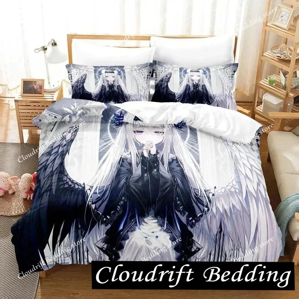 Home Living Luxury Angel Girl Bedding Set Single Twin Full Queen King Size Bed Set Adult Kid Bedroom Duvet cover Sets Anime Bed0