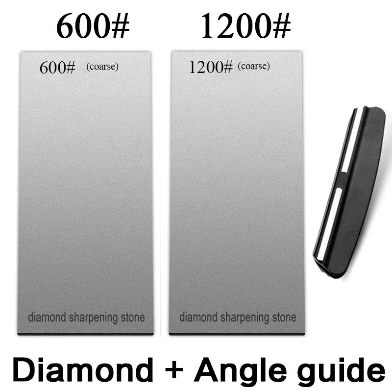 120/600/1500/3000 Grit Diamond Sharpening Stones Knife Sharpener Anti-skid Base Kitchen Knife Sharpening Tool Set Flake Plate