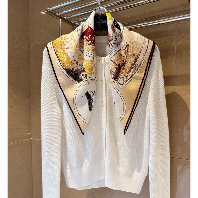 NINA SOLOR Nautical Adventure Double-Sided Silk-Wool Blend Scarf