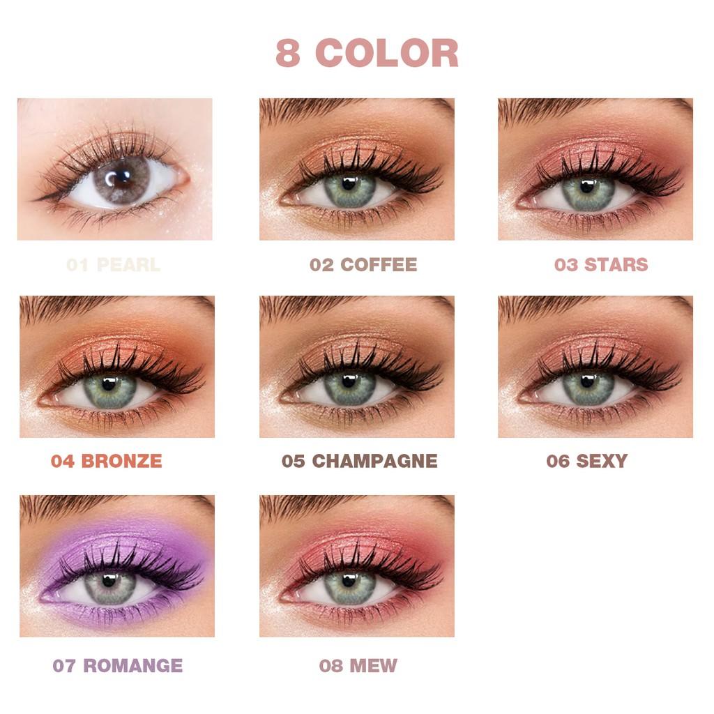 8 Colors Liquid Eye Shadow Elegant Glitter Eyeshadow Eye Makeup Original: Mini Glow Eyeshadow Liquid 8 Shades Liquid Eyeshadow Affordable Cosmetics