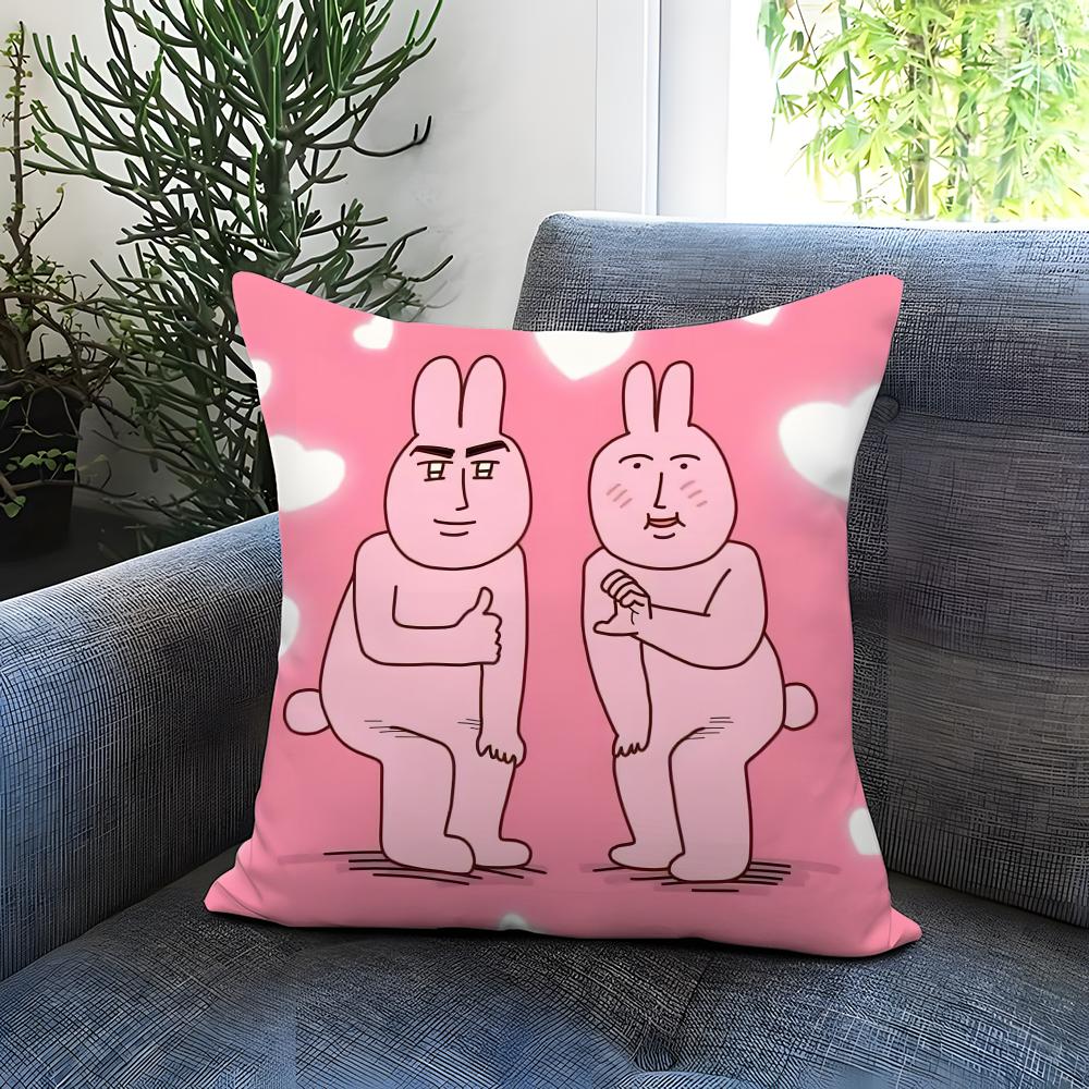 popular my friend rabbit Cushion Cover Comfortable Reversible Pillow Cover Ideal for Car Sofa Bedroom & Beyond