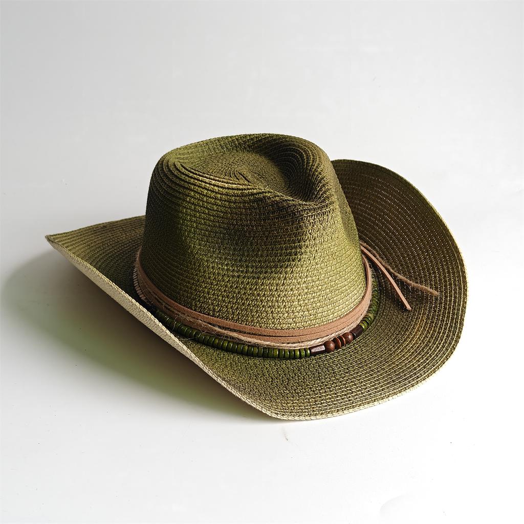 Painted Tie-Dye Cowboy Hat Unisex Sun Hat Wide-Brimmed Malleable Straw Woven Western Cowboy Hat Music Club Party Holiday Hat