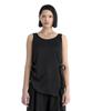 Teulimingbeodeu Satin Side-Drawstring Sleeveless Top [ Black ]