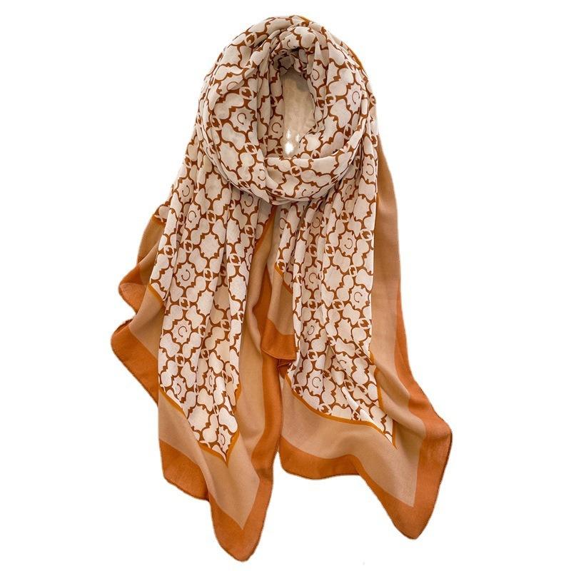 Real Shot Scarf Cotton and Linen Autumn and Winter Outer Shawl Temperament Scarf Large Size Headscarf Advanced Design Sense Women