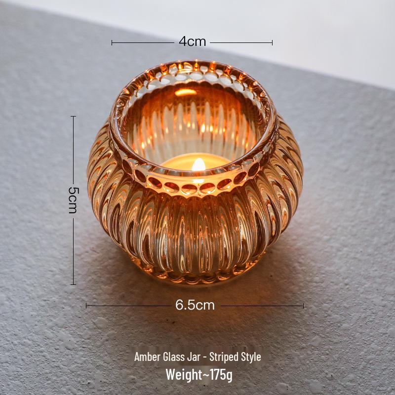 Nordic Glass Candlestick - Elegant Tea Light Holder for Weddings & Home Decor