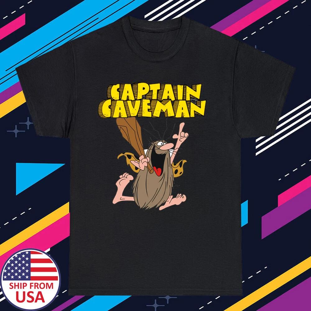 Captain Caveman Cartoon TV Show Men s Black Size S-5XL M