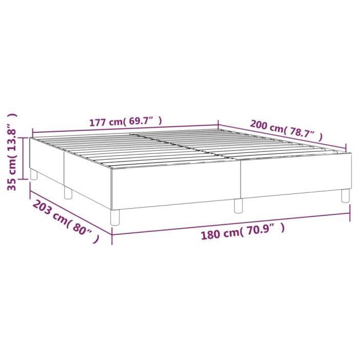VidaXL Bed Spring Base Black 180x200 Cm Velvet3121134