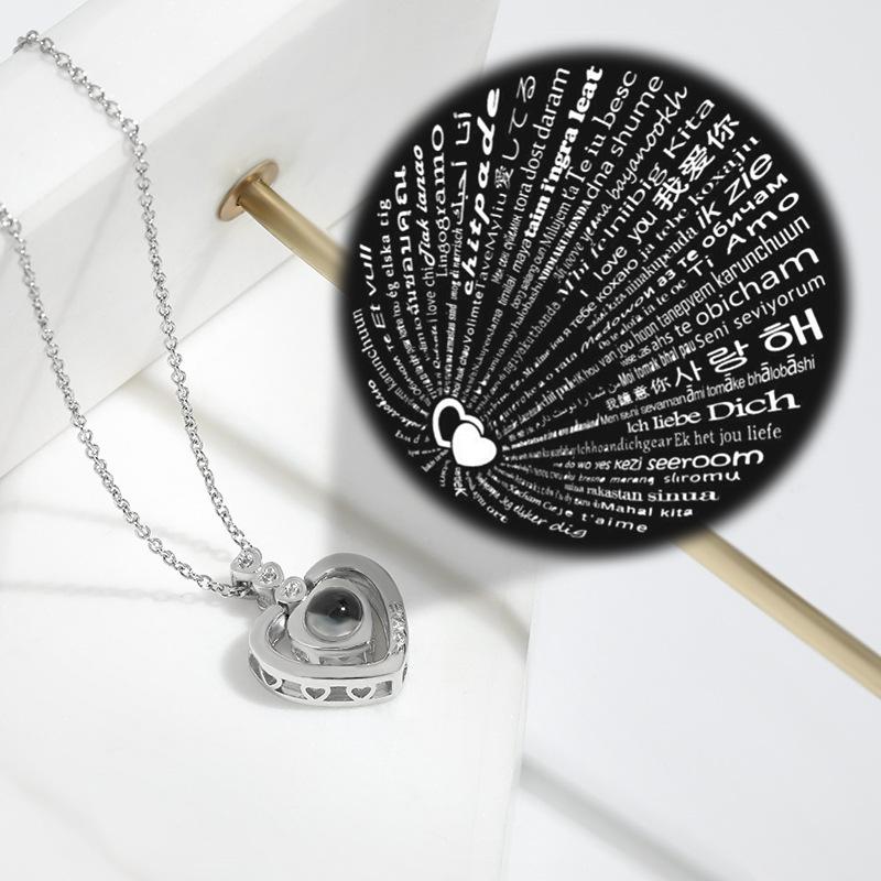 One Hundred Sentences I Love You Eternal Flower Necklace, Love Memory Projection Love Love Necklace