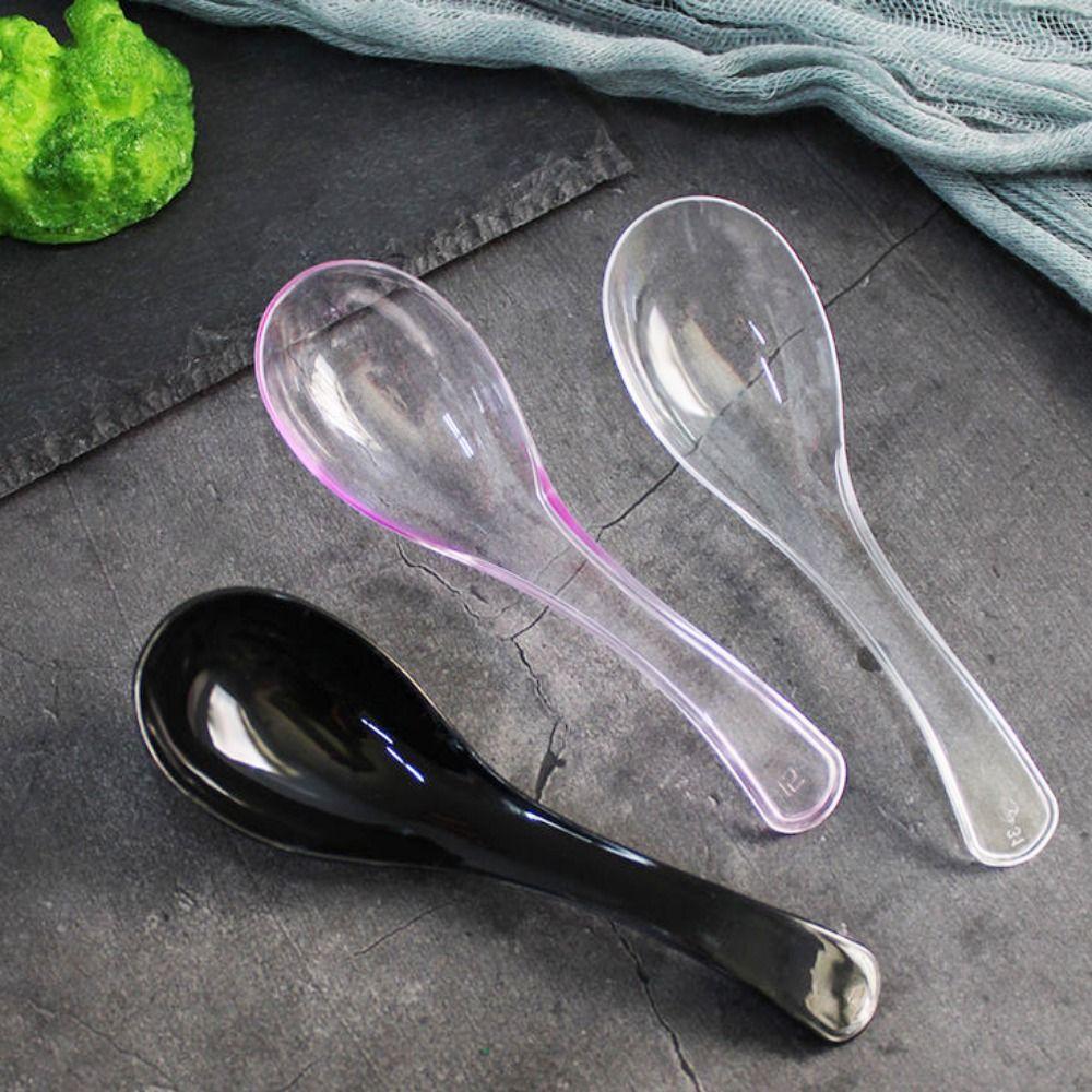 50pcs/set for Ice Cream Mini Stackable Soup Spoons Yogurt Spoons Disposable Spoons Dessert Spoons