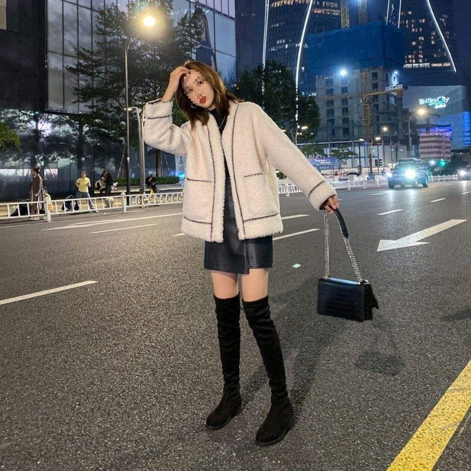 2025 autumn and winter new over-the-knee boots women's flat-bottomed thin high boots velvet boots women's large-size women's elastic boots