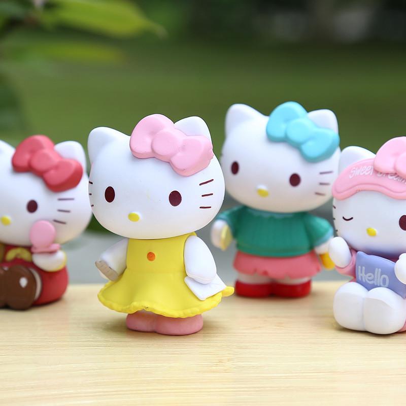 Adorable Kt Cat Pvc Figurine Blind Box Collectible Cute Desktop Decor Gift For Girls