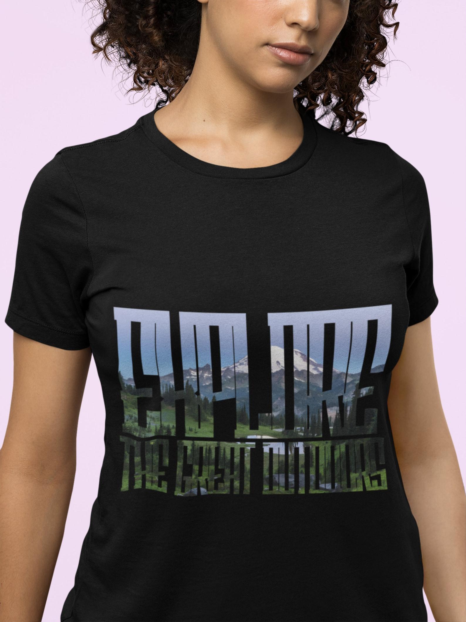 Mountain View Graphic T-Shirt, Explore Outdoors Cotton Tee XL
