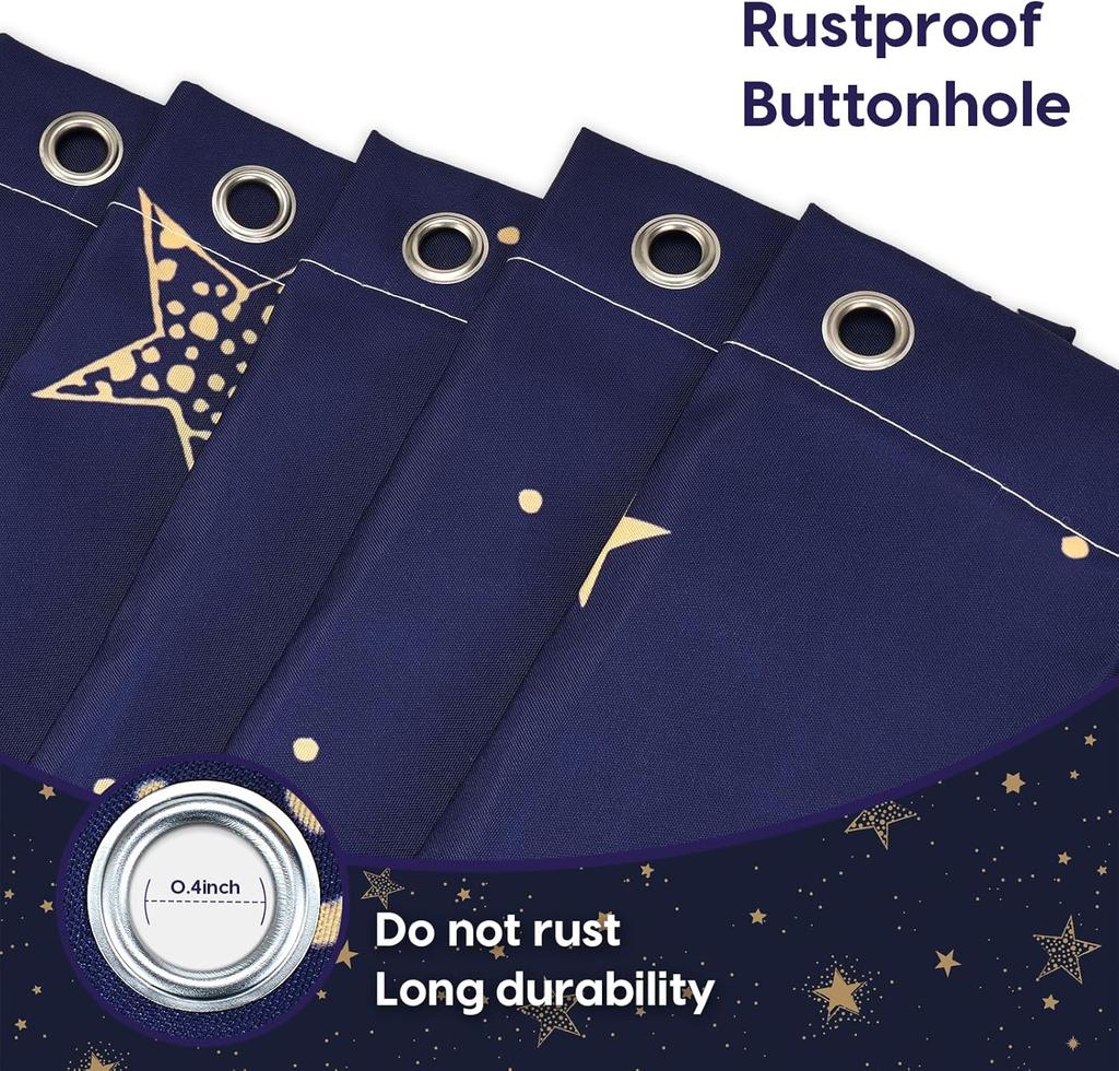 Amaredom Star Shower Curtain, Celestial Shower Curtain for Bathroom, Waterproof Fabric Shower Curtain Set, Bathroom Decoration W