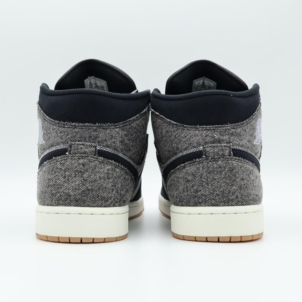 HJ4363-001 Nike Air Jordan 1 Mid Black Denim (Men's)