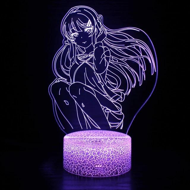 Anime Waifu Mai Sakurajima Led Night Light For Bedroom Decor Mai Light Gift For Friend Sakurajima Bunny Girl Led Lamp Anime Gift
