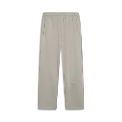 Li Ning Sports Lifestyle Serie Outdoor Mid Waist Loose Straight Leg Logo Print Stricksporthose Herrenhose AKLVJ25-3
