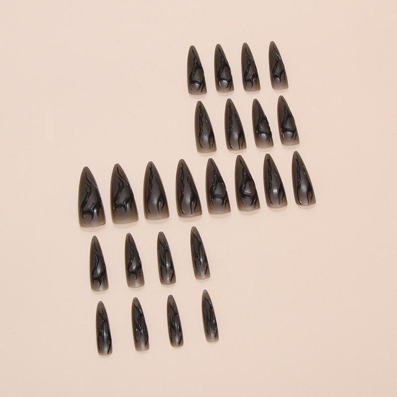 Halloween Dark Pointed Nail Wearing Nail Cold Feeling Sweet Cool Ins Wind Fake Nail Removable Manicure 24 Pieces
