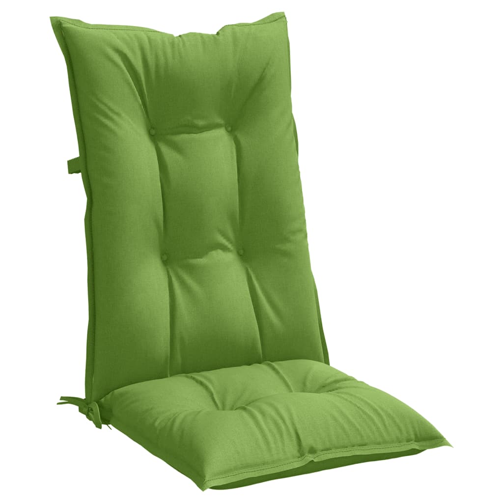 High Back Chair Cushions 2 Pcs. Melange Green 120x50x7 cm Fabric