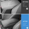 Carbon Fiber Leather Center Console Armrest Cover For Subaru Crosstrek 2024