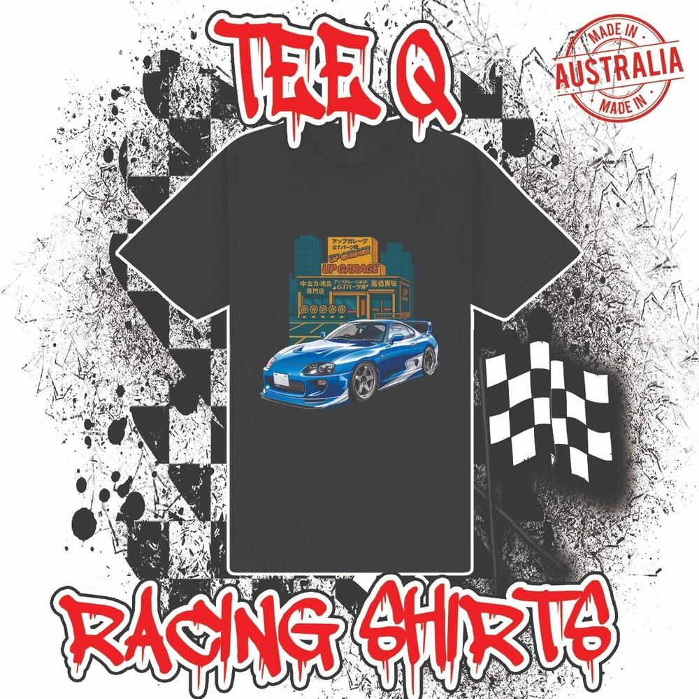 Toyota Supra MK4 Konbini Up Garage ~ Премиум Черная Хлопковая Футболка Gildan JDM Дрифт Унисекс XXXL
