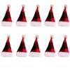10Pcs Pulled Flannel Christmas Hat Cutlery Cover Cartoon Christmas Hat Fork Cutlery Bag  Home
