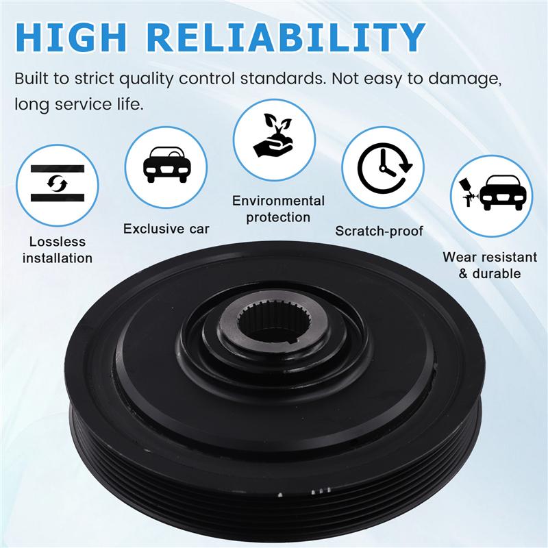 For Acura MDX 2003- 2009& Honda Accord 2003- 2007 Harmonic Balancer Crankshaft Pulley 13810-RCA-A01