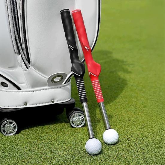 Retractable Golf Swing Training Aid Portable Grip Trainer with Click Feedback for Right And Left Handed Golfers Warm Up Stick