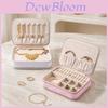 Chinese Style Jewelry Box With Dual Zippers Leather Storage Organizer For Gift And Travel Use