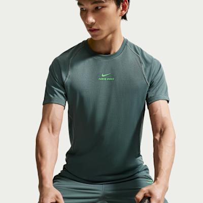 Men's Nike Pro T Shirts Men's Mineral Slate Blue Crew Neck